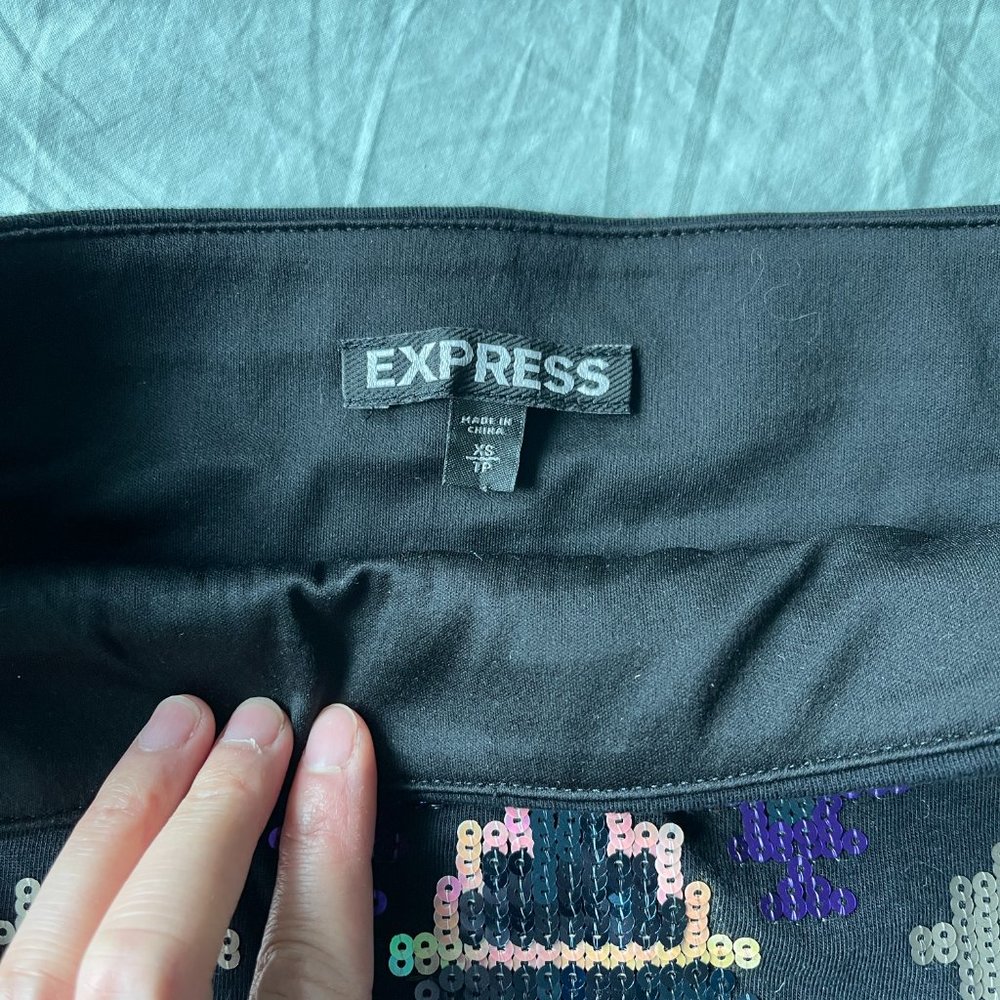 Express Sequins Aztec Pattern Mini Skirt - image 2